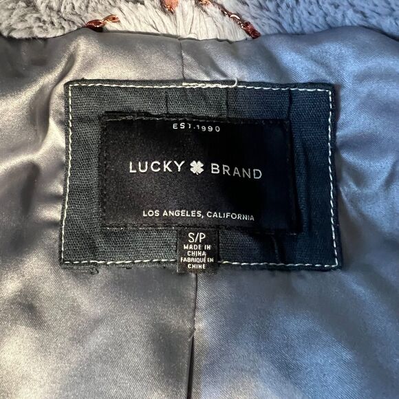 Lucky Brand Faux Fur Jacket Coat Women's Size Small Gray Cozy Soft Fuzzy - Picture 9 of 11